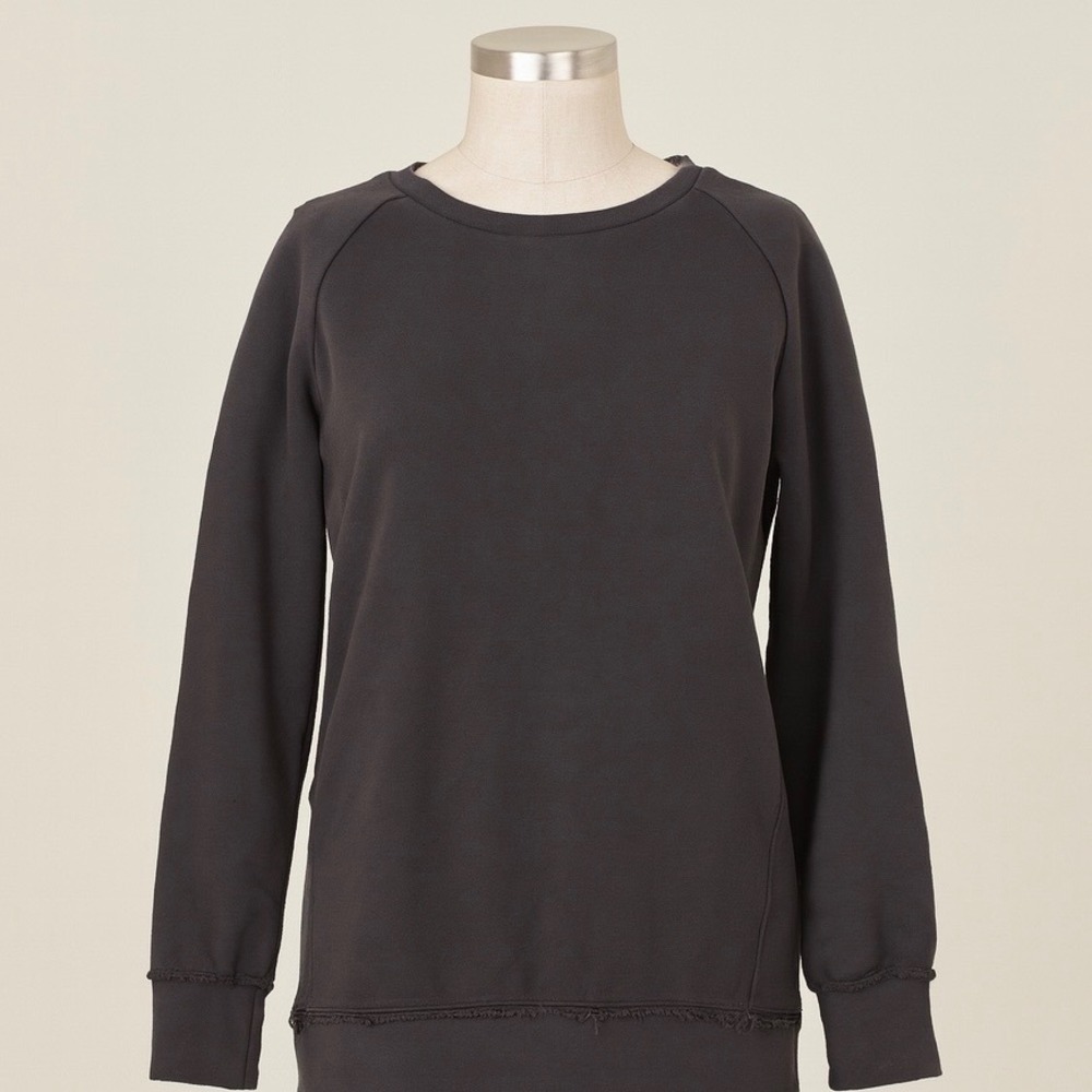 Sol Angeles x Anthropologie Sweatshirt Womens Small Gray Raglan Pullover